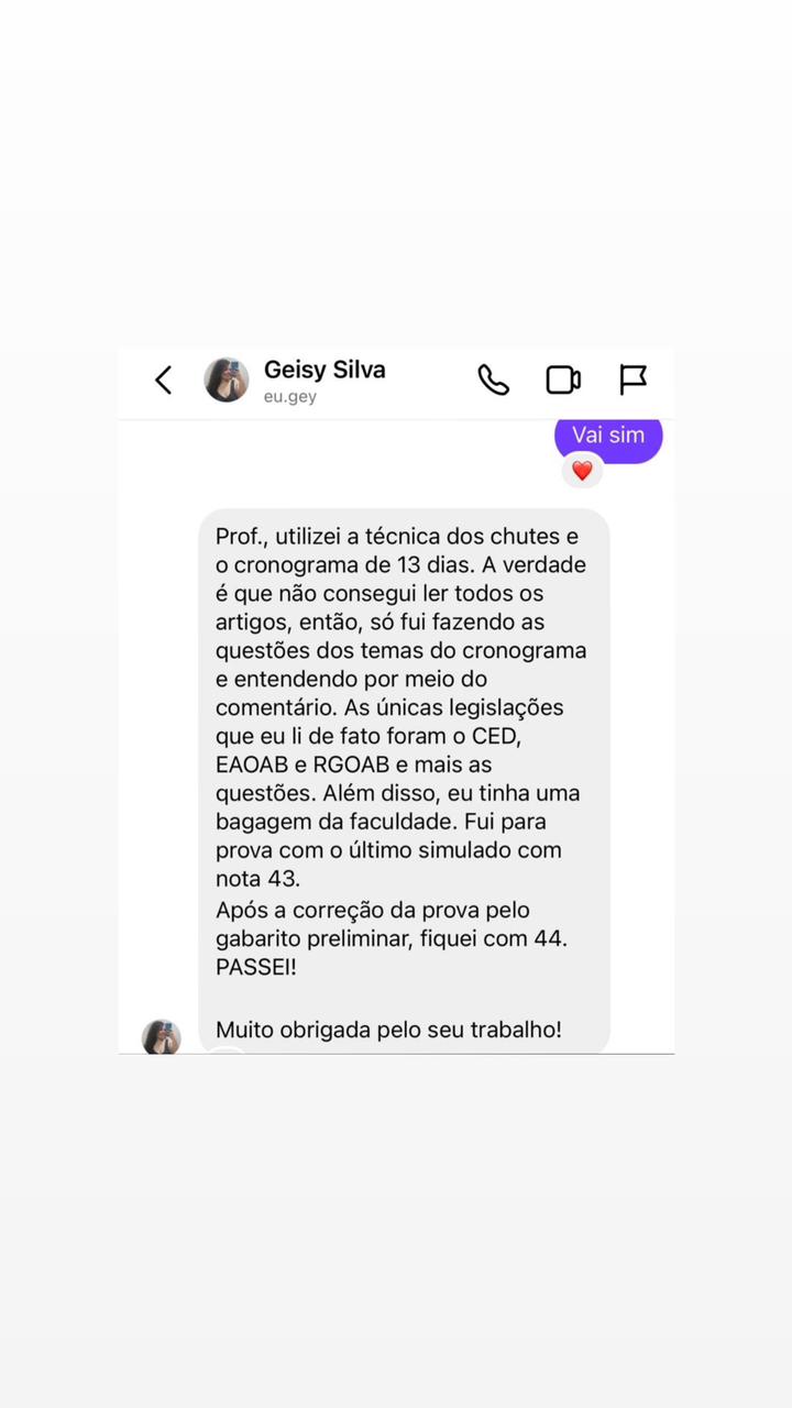 Geisy Silva aprovada OAB